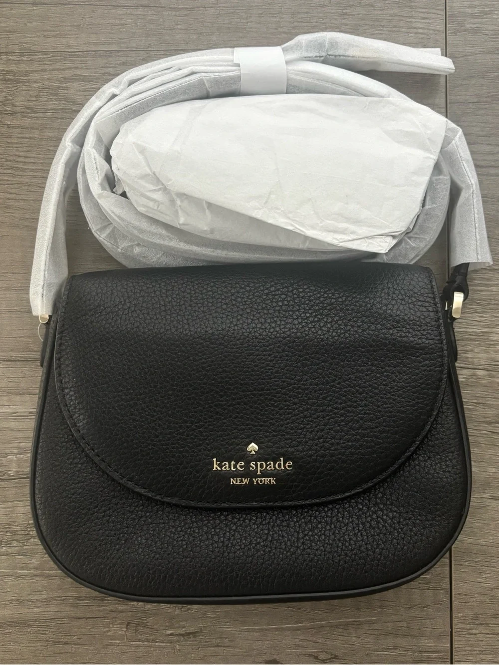Kate Spade Leila Pebbled Leather Mini Flap Crossbody Bag - Black
